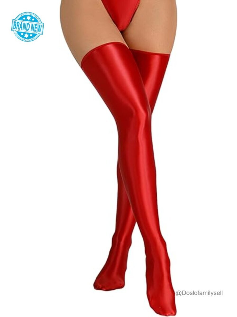 Shiny Thigh High Stockings Glossy Metallic Party Cosplay Hosiery